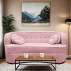 Sofá Curvo 3 Lugares Orgânico Sala Recepção Escritório Decora