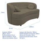 Sofá Curvo 3 Lugares Orgânico Sala Recepção Escritório Decora