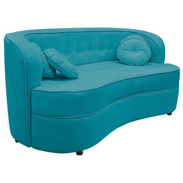 Sofá Curvo 3 Lugares Orgânico Sala Recepção Escritório Decora