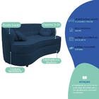 Sofá Curvo 3 Lugares Orgânico Sala Recepção Escritório Decora