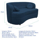 Sofá Curvo 3 Lugares Orgânico Sala Recepção Escritório Decora