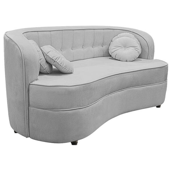 Sofá Curvo 3 Lugares Orgânico Sala Recepção Escritório Decora