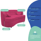 Sofá Curvo 3 Lugares Orgânico Sala Recepção Escritório Decora