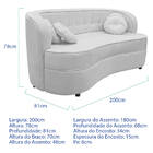 Sofá Curvo 3 Lugares Orgânico Sala Recepção Escritório Decora