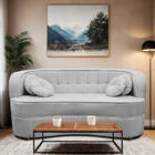 Sofá Curvo 3 Lugares Orgânico Sala Recepção Escritório Decora