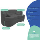 Sofá Curvo 3 Lugares Orgânico Sala Recepção Escritório Decora