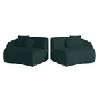 Sofá Curvo 4 Lugares 260cm Lua Yescasa Verde Militar