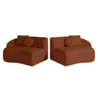 Sofá Curvo 4 Lugares 280cm Lua Yescasa Terracota