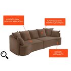 Sofá Curvo 4 Lugares Zurique 230cm Veludo Yescasa Bege Cappuc