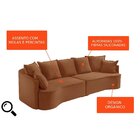 Sofá Curvo 4 Lugares Zurique 230cm Veludo Yescasa Cobre Terra