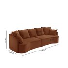 Sofá Curvo 4 Lugares Zurique 290cm Veludo Yescasa Cobre Terra