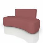 Sofá Curvo Design Orgânico Luxo Sala Contemporânea Suede Rose