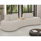 Sofá Curvo Modulado Retrátil 285cm Hyun Linho Off White - Sal