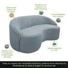 Sofá Curvo Montserrat 150cm 02 Lugares Bouclé Azul Claro - Ne