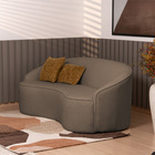 Sofá Curvo Montserrat 150cm 02 Lugares Bouclé Marrom - Nexta