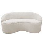 Sofá Curvo Montserrat 150cm 02 Lugares Bouclé Off White - Nex