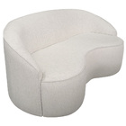 Sofá Curvo Montserrat 150cm 02 Lugares Linho Bouclé Off White