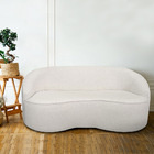 Sofá Curvo Montserrat 150cm 02 Lugares Linho Bouclé Off White