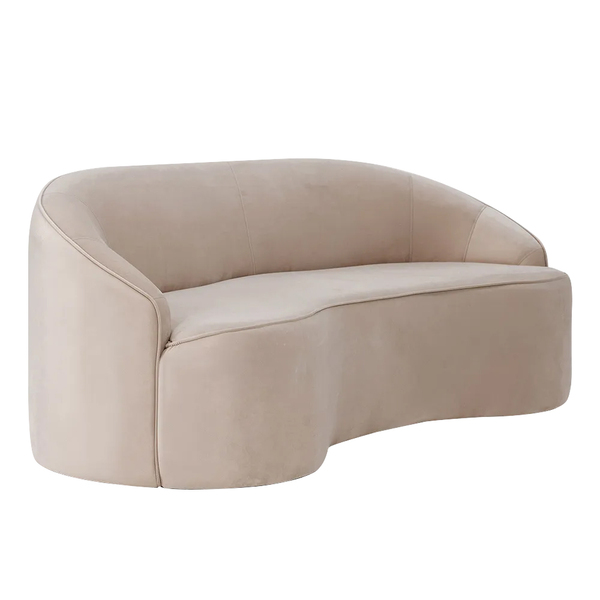 Sofá Curvo Montserrat 150cm 02 Lugares Veludo Off White - Nex