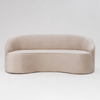 Sofá Curvo Montserrat 150cm 02 Lugares Veludo Off White - Nex