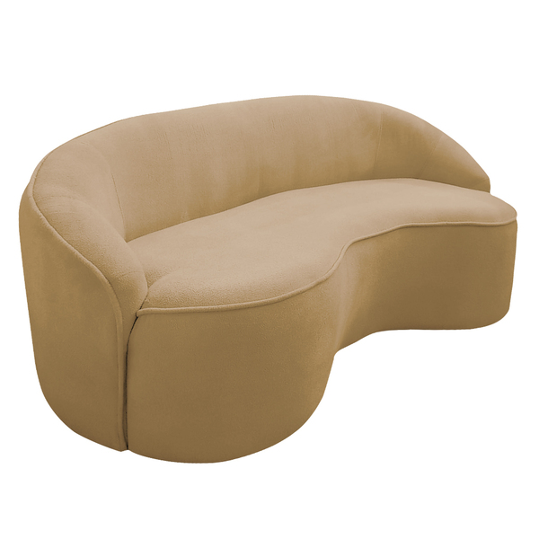 Sofá Curvo Montserrat 180cm 03 Lugares Bouclé Camel - Nexta C