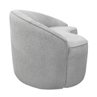 Sofá Curvo Montserrat 180cm 03 Lugares Bouclé Cinza Claro - N