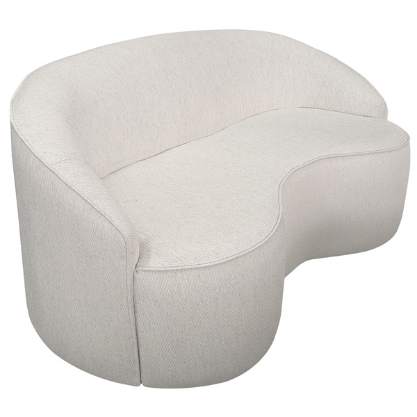 Sofá Curvo Montserrat 180cm 03 Lugares Linho Bouclé Off White