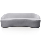 Sofá Curvo Montserrat 180cm 03 Lugares Lona Cinza Claro - Nex