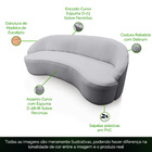 Sofá Curvo Montserrat 180cm 03 Lugares Lona Cinza Claro - Nex