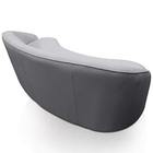 Sofá Curvo Montserrat 180cm 03 Lugares Lona Cinza Claro - Nex