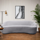 Sofá Curvo Montserrat 180cm 03 Lugares Lona Cinza Claro - Nex