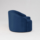 Sofá Curvo Montserrat 180cm 03 Lugares Veludo Azul Clássico -