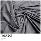 Sofá Curvo Montserrat 180cm 03 Lugares Veludo Cinza Titânio -