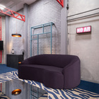 Sofá Curvo Montserrat 180cm 03 Lugares Veludo Lilás - Nexta C