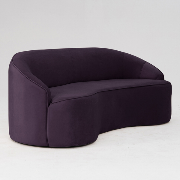 Sofá Curvo Montserrat 180cm 03 Lugares Veludo Lilás - Nexta C