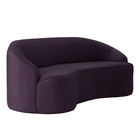 Sofá Curvo Montserrat 180cm 03 Lugares Veludo Lilás - Nexta C