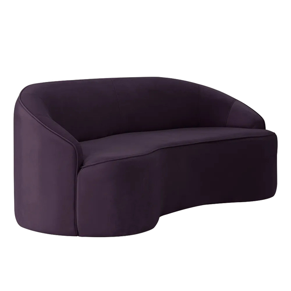 Sofá Curvo Montserrat 180cm 03 Lugares Veludo Lilás - Nexta C