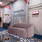 Sofá Curvo Montserrat 180cm 03 Lugares Veludo Rosa Queimado -