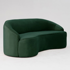 Sofá Curvo Montserrat 180cm 03 Lugares Veludo Verde - Nexta C