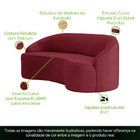 Sofá Curvo Montserrat 180cm 03 Lugares Veludo Vermelho Marsal