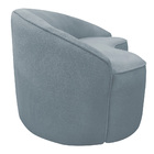 Sofá Curvo Montserrat 210cm 03 Lugares Bouclé Azul Claro - Ne