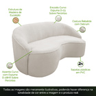 Sofá Curvo Montserrat 210cm 03 Lugares Bouclé Off White - Nex