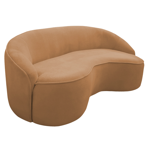 Sofá Curvo Montserrat 210cm 03 Lugares Bouclé Terracota - Nex