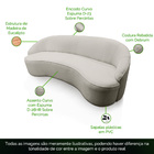 Sofá Curvo Montserrat 210cm 03 Lugares Linho Bege Acinzentado