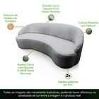 Sofá Curvo Montserrat 210cm 03 Lugares Linho Cinza Mesclado -