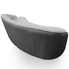 Sofá Curvo Montserrat 210cm 03 Lugares Linho Cinza - Nexta Ca