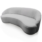 Sofá Curvo Montserrat 210cm 03 Lugares Linho Cinza - Nexta Ca