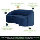 Sofá Curvo Montserrat 210cm 03 Lugares Veludo Azul Clássico -