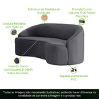 Sofá Curvo Montserrat 210cm 03 Lugares Veludo Cinza Titânio -