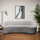 Sofá Curvo Montserrat 230cm 04 Lugares Linho Cinza - Nexta Ca